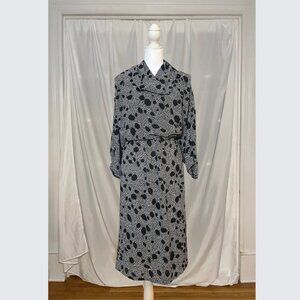 Vintage 80s Murray Meisner Sheer Cowl Neck Midi Dress Size 14
